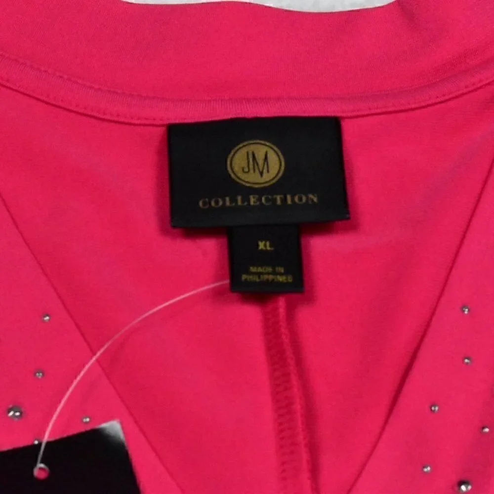 JM Collection Sleeveless Summer Pullover Top Pink Size XL - Picture 4 of 9